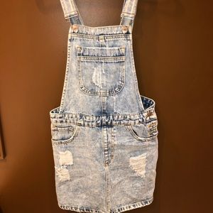 Denim overall dress